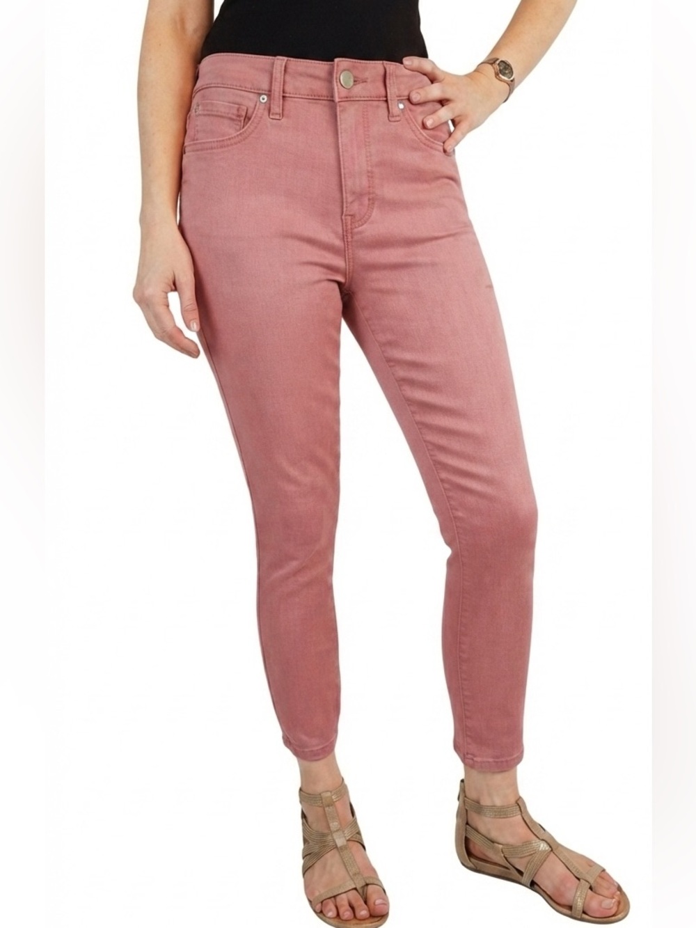 Seven7 High-Rise Slim Ankle Jeans in Dusty Rose